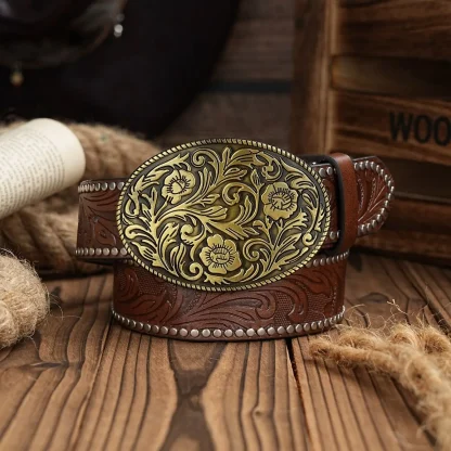 Decorative Floral Cowboy Belt - Image 4