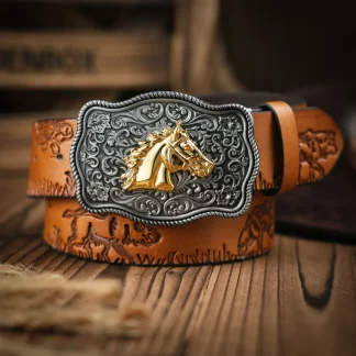 Horse-Patterned Western Belt