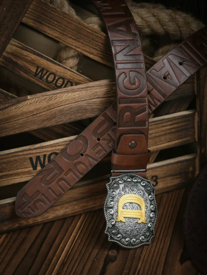 Elegant Letter Print Western Belt - Image 6