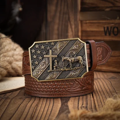 Rustic Horse Cowboy Belt - Image 3