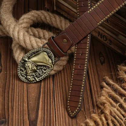 Horse Head Buckle Cowboy Belt - Image 6