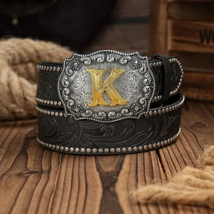 Letter Buckle Western Belt - Image 2