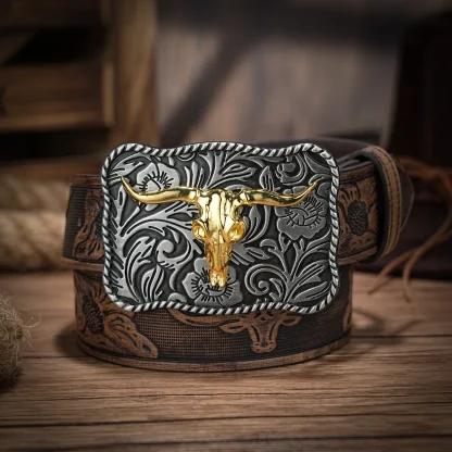 Floral Accent Cowboy Belt - Image 2
