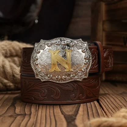 Stylish Engraved Western Belt