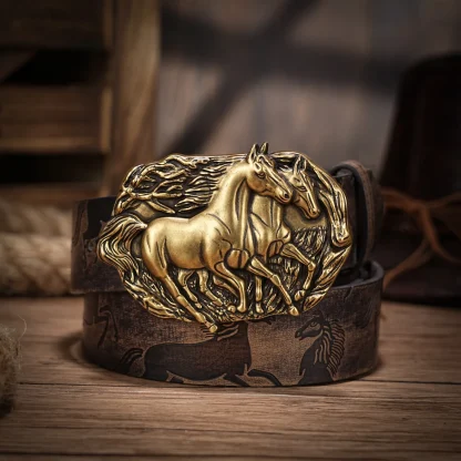 Intricate Horse Style Cowboy Belt