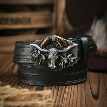 Stylish Bull Design Cowboy Belt - Image 7