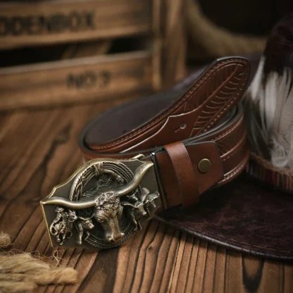 Stylish Bull Design Cowboy Belt - Image 4