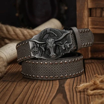Ornate Bull Western Belt - Image 2