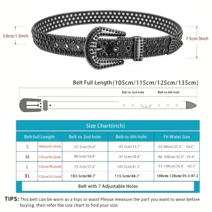 Shiny Rivet Cowboy Belt - Image 7
