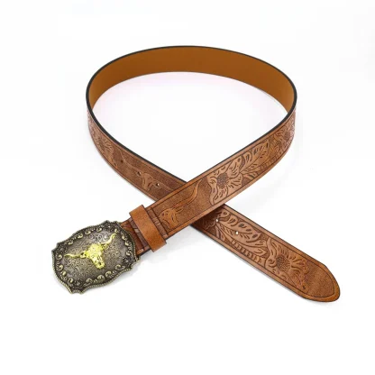 Retro Bull Head Cowboy Belt - Image 3