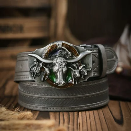 Stylish Bull Design Cowboy Belt - Image 5