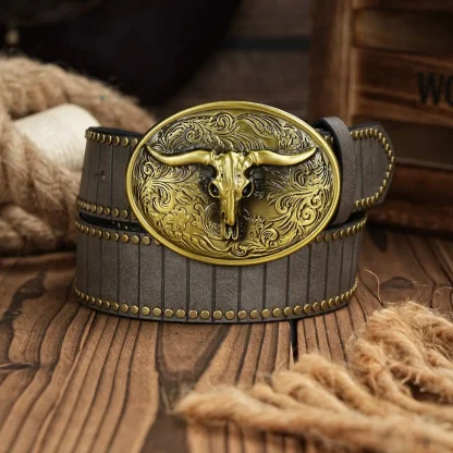 Bull Decor Western Belt
