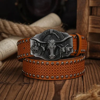 Ornate Bull Western Belt - Image 4