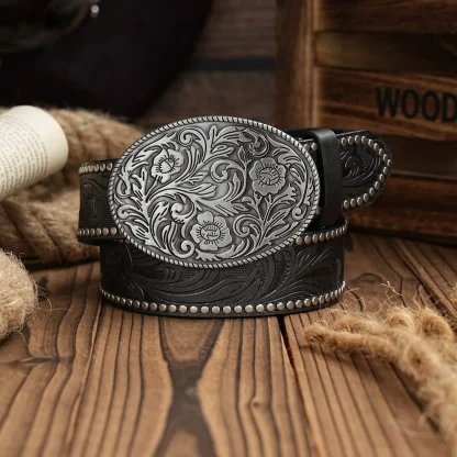 Decorative Floral Cowboy Belt - Image 3
