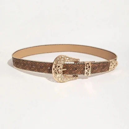 Floral Embossed Cowboy Belt - Image 2