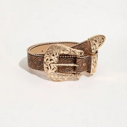 Floral Embossed Cowboy Belt